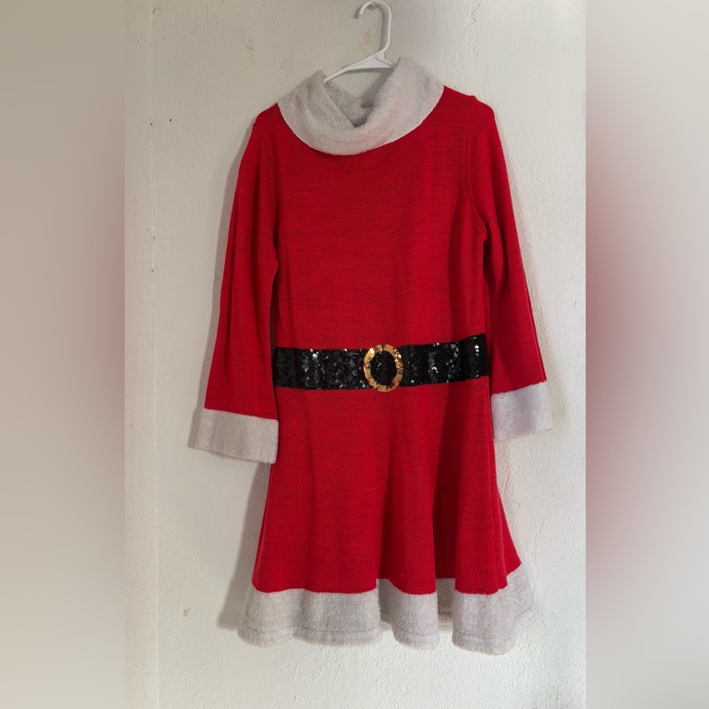 Christmas Mrs. Santa Claus Costume Pullover Sweater Dress